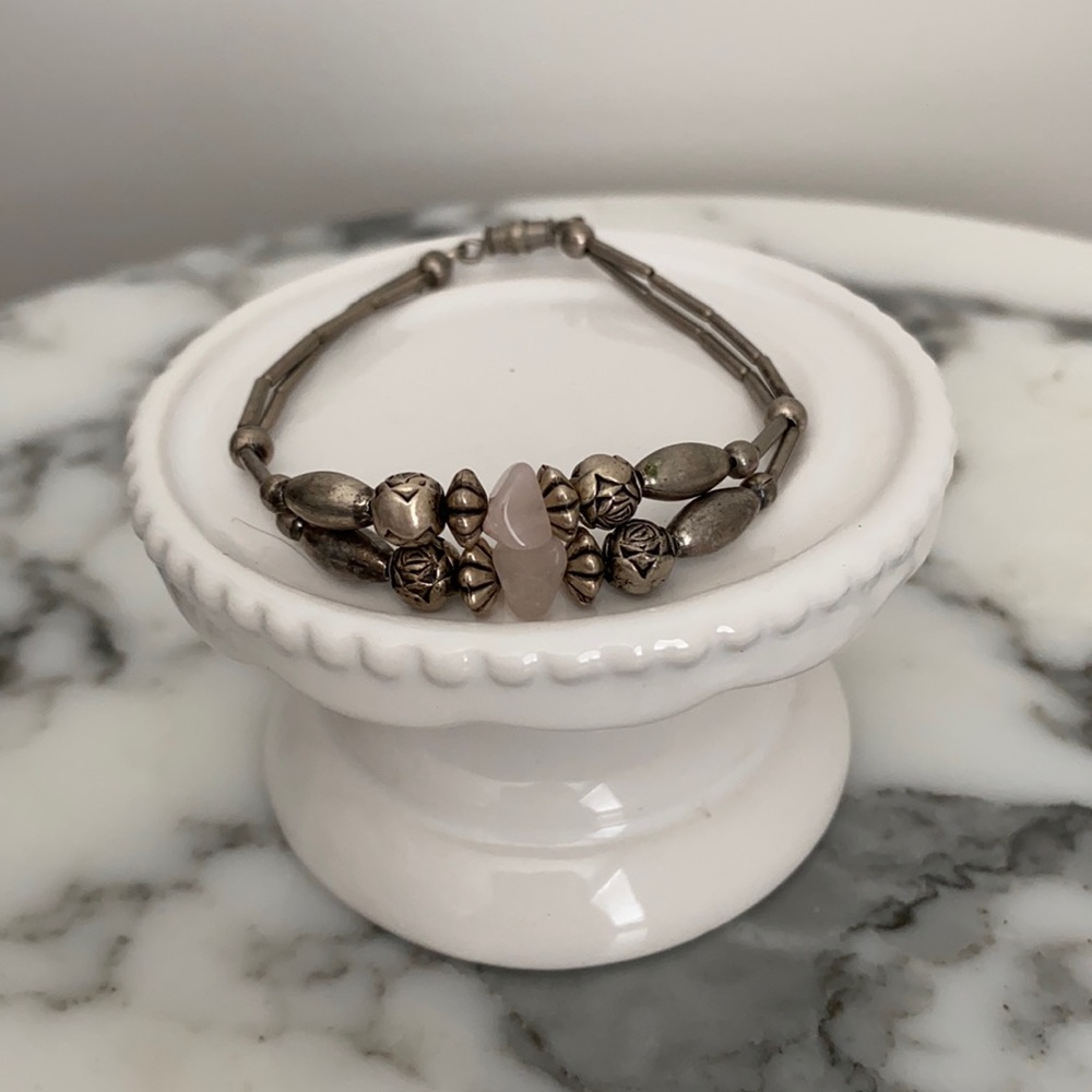 Sterling Silver & Rose Quartz Bracelet
